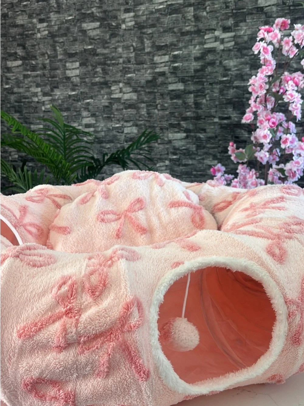 BEDSURE PINK BOWS CAT TUNNEL 💕🐈‍⬛